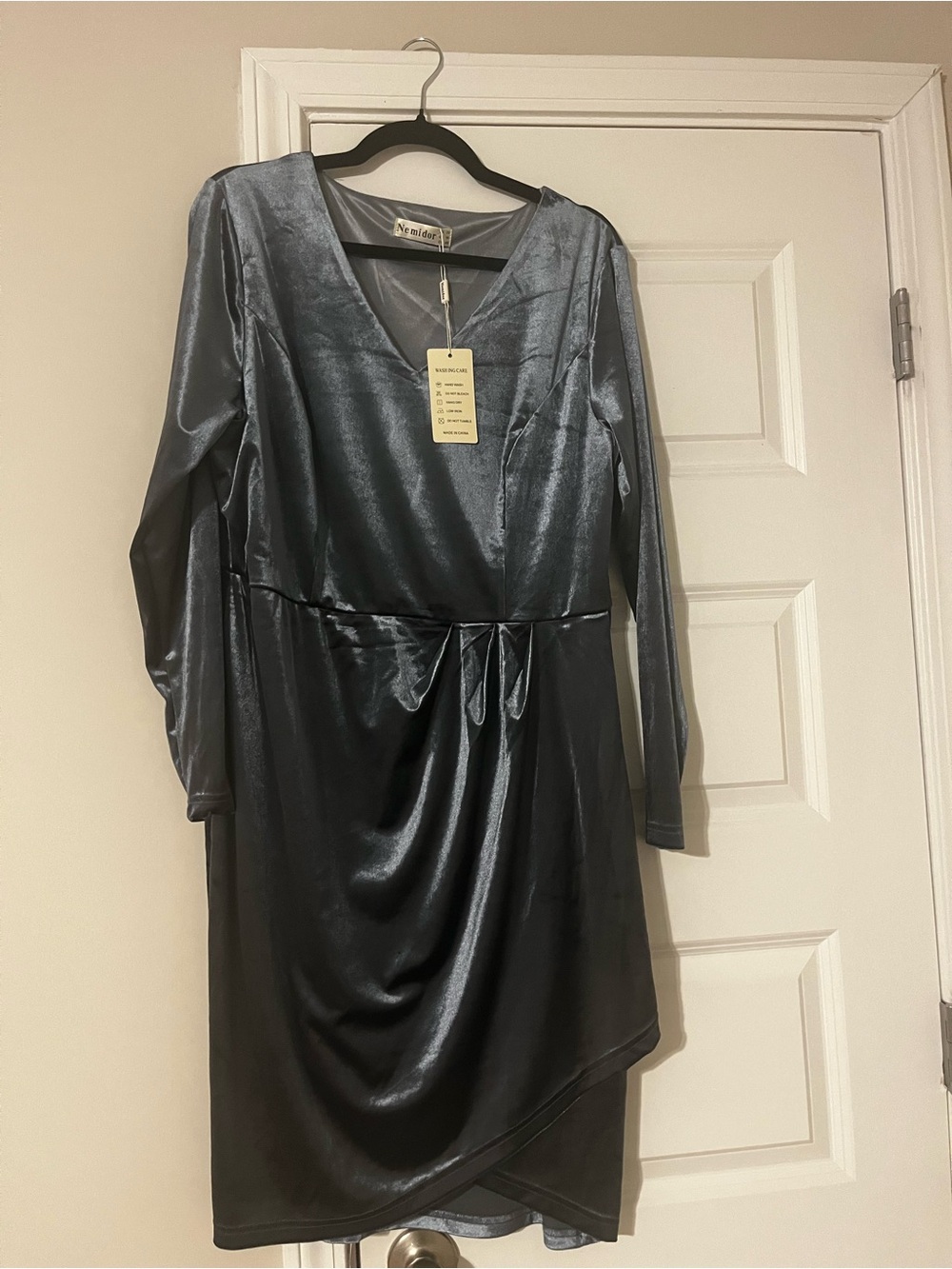 Blue Velvet Bodycon Dress
